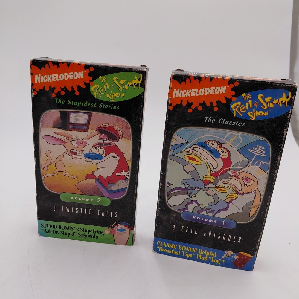 The Ren & Stimpy Show, Vol. 1 & 2 (Nickelodeon, 1993, VHS) Orange Tape Humor